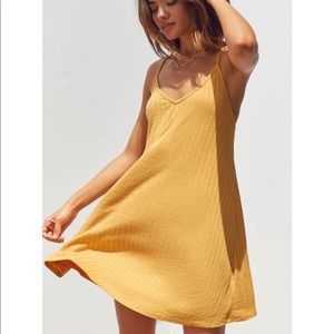 Urban outfitters | wide ribbed knit dress mustard